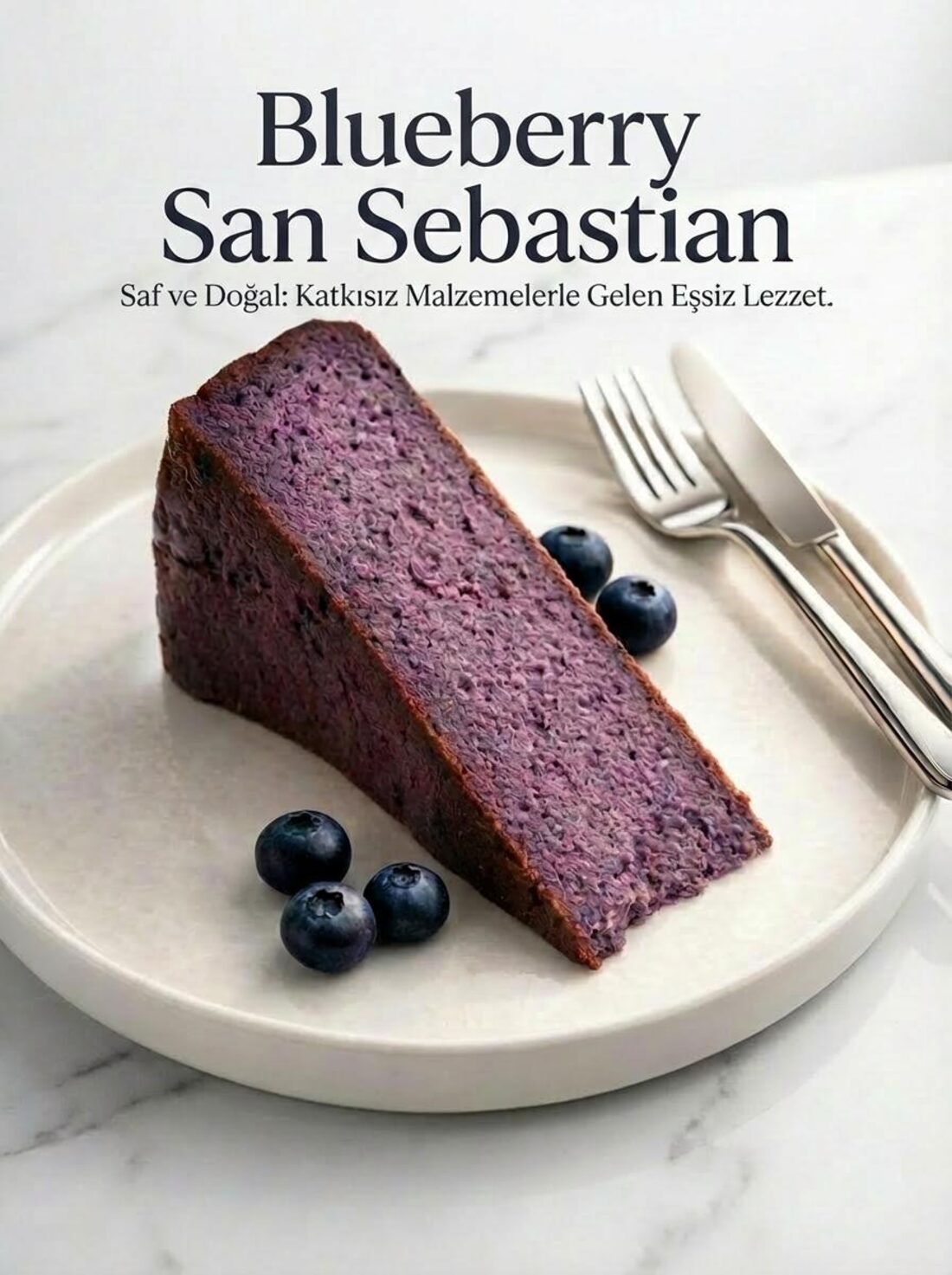 Blueberry San Sebastian cheesecake
